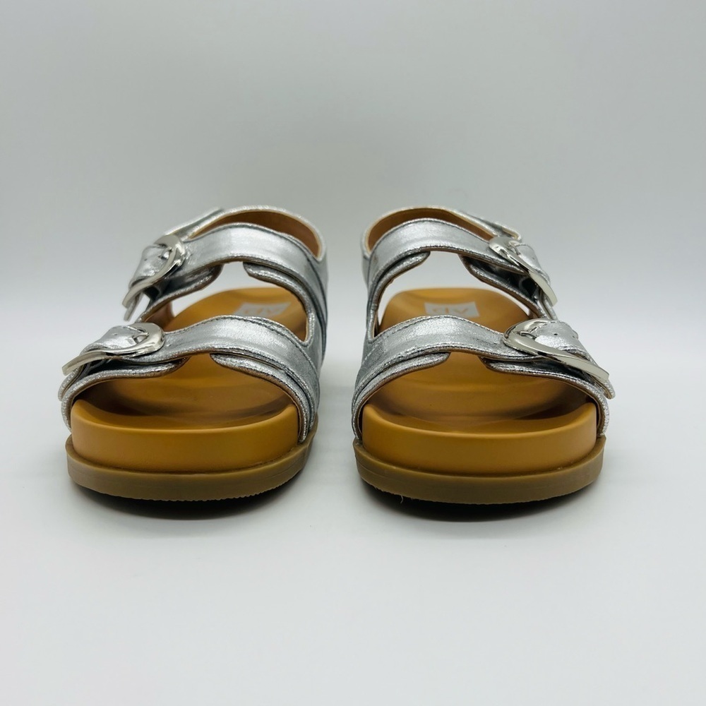 DOLCE VITA WOMEN‘S SHINY SILVER STRAPPY ALAMEDA SANDALS SIZE 8 - Picture 6 of 14